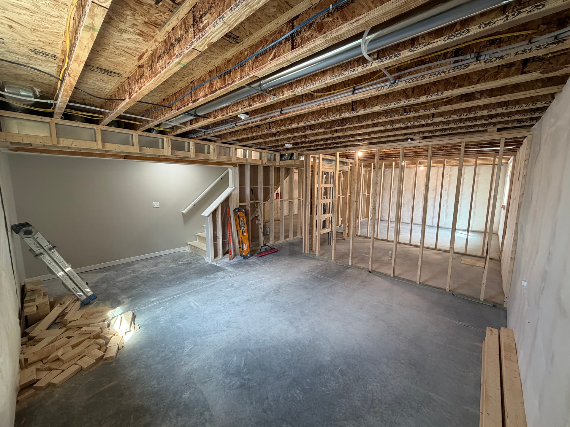 Gallery photos for Basement Framing Underway on a Plover Remodel: Image #4